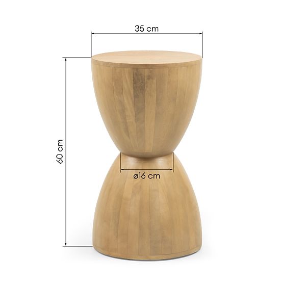 Table d'appoint Lavia 35 cm, bois de manguier