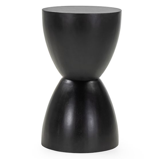 Table d'appoint Lavia 35 cm, noir, bois de manguier