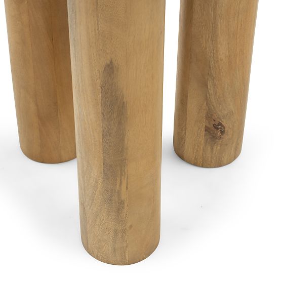 Table d'appoint Limali 50 cm, rond, bois de manguier, formes arrondies