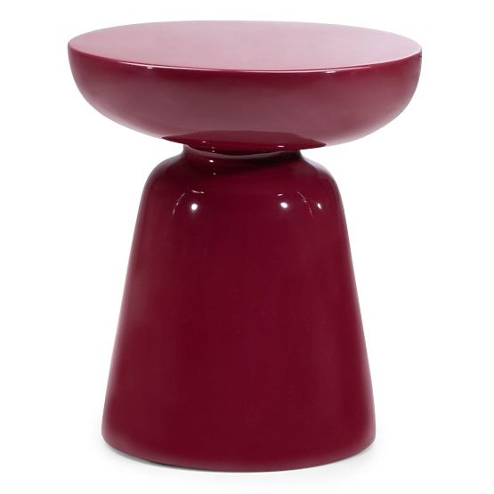 Table d'appoint Logan 40 cm, bordeaux/cerise, brillant