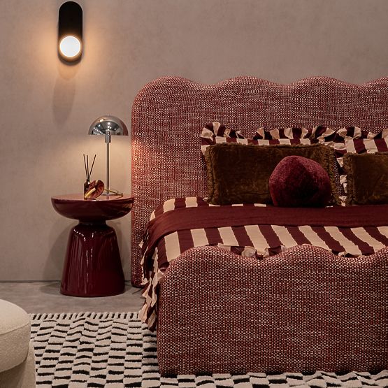 Table d'appoint Logan 40 cm, bordeaux/cerise, brillant