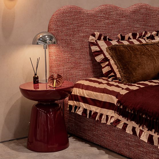 Table d'appoint Logan 40 cm, bordeaux/cerise, brillant