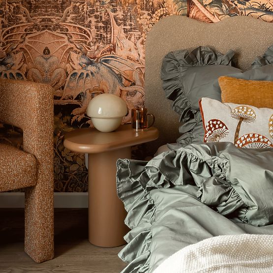 Table d'appoint Monaco cannelle, mat, formes arrondies