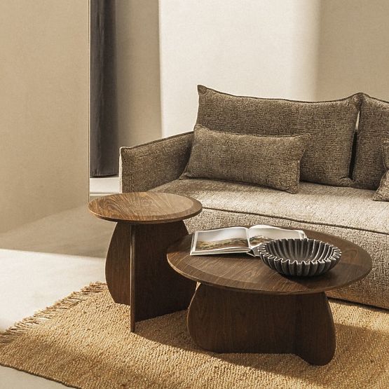 Table d'appoint Noku 50 cm, noyer foncé