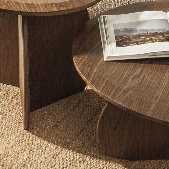 Table d'appoint Noku 50 cm, noyer foncé