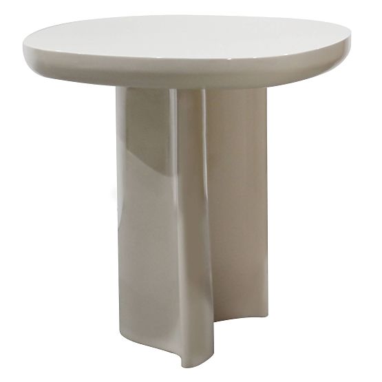 Table d'appoint Puro 50 cm, beige clair, brillant