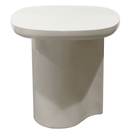 Table d'appoint Puro 50 cm, beige clair, brillant