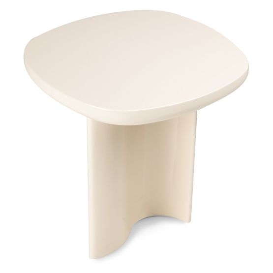 Table d'appoint Puro 50 cm, beige clair, brillant