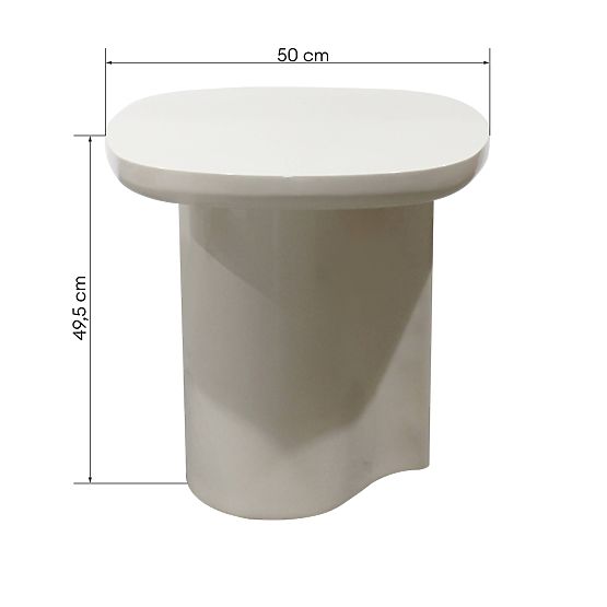 Table d'appoint Puro 50 cm, beige clair, brillant