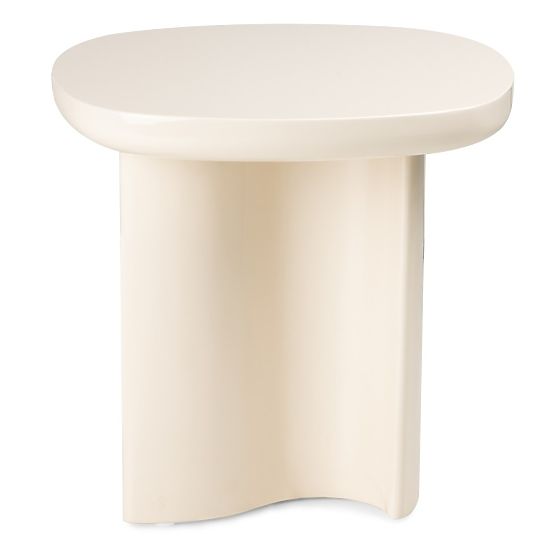 Table d'appoint Puro 50 cm, beige clair, brillant