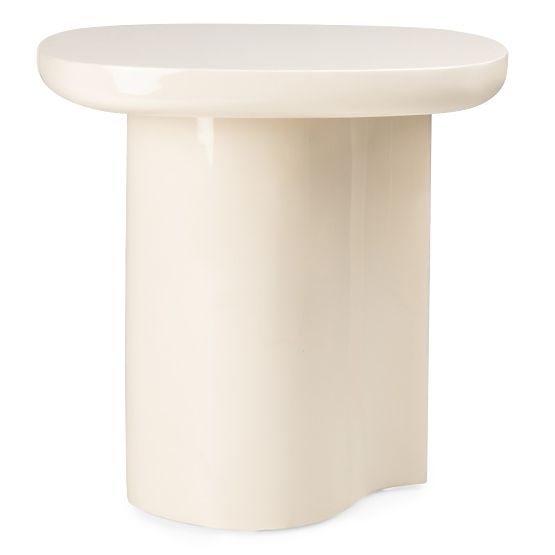 Table d'appoint Puro 50 cm, beige clair, brillant