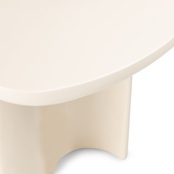 Table d'appoint Puro 50 cm, beige clair, brillant