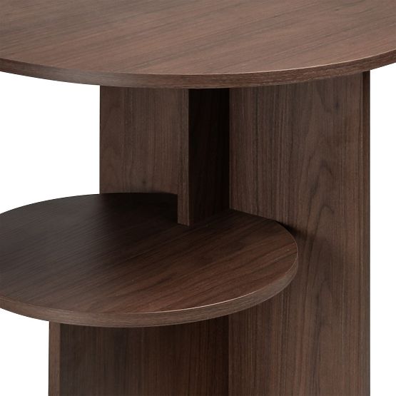 Table d'appoint ronde Yaso, noyer villa