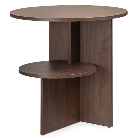Table d'appoint ronde Yaso, noyer villa
