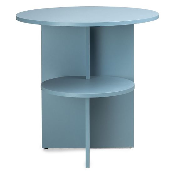 Table d'appoint Yaso ronde, bleu craie