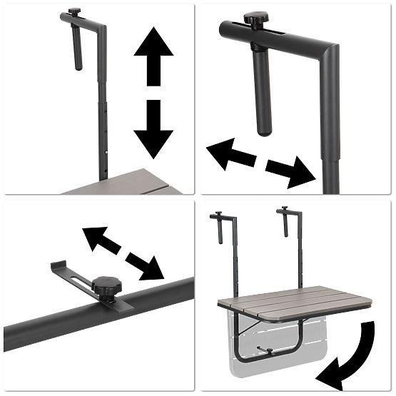 Table de balcon pliable ARETTO gris