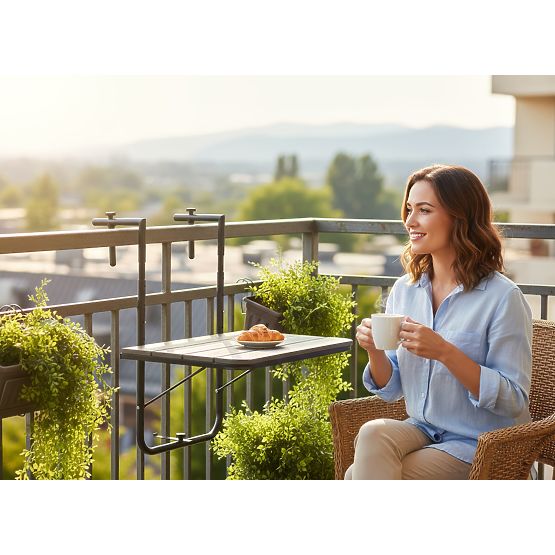 Table de balcon pliable ARETTO gris