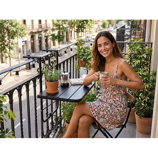 Table de balcon pliable ARETTO noir