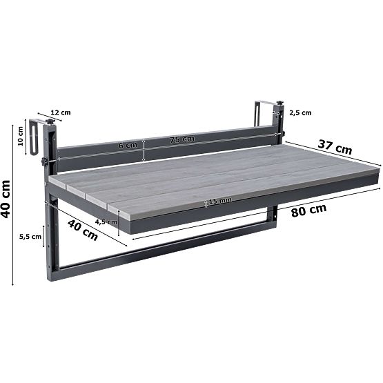 Table de balcon suspendu AGATTI STONEWOOD