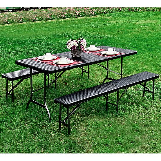 Table de banquet pliant de jardin 180 cm en rotin ModernHome