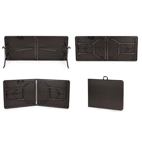 Table de banquet pliant de jardin 180 cm en rotin ModernHome