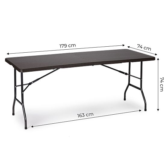 Table de banquet pliant de jardin 180 cm en rotin ModernHome