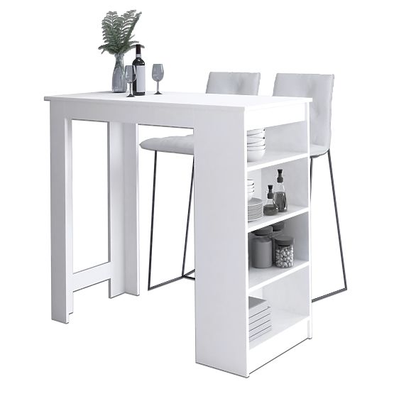 Table de bar pour tabouret de bar 115 cm Blanc