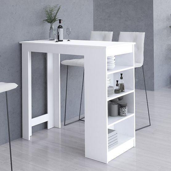Table de bar pour tabouret de bar 115 cm Blanc
