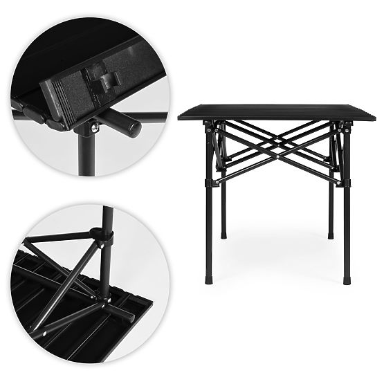 Table de camping pliable 120x55 cm avec sac noir MultiGarden