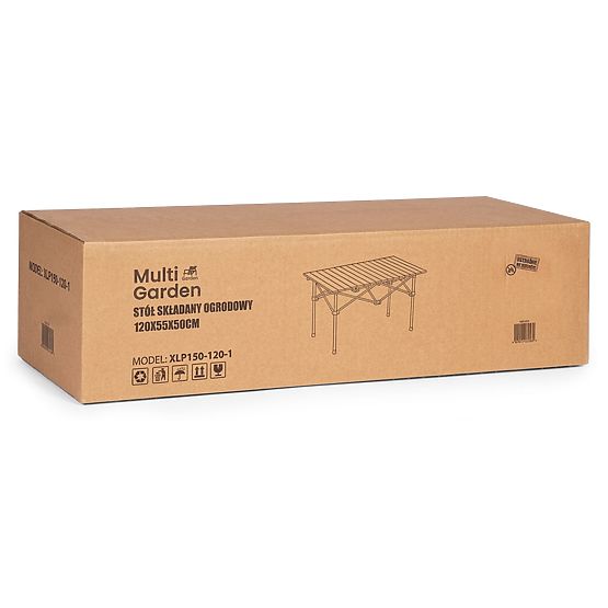 Table de camping pliable 120x55 cm avec sac noir MultiGarden