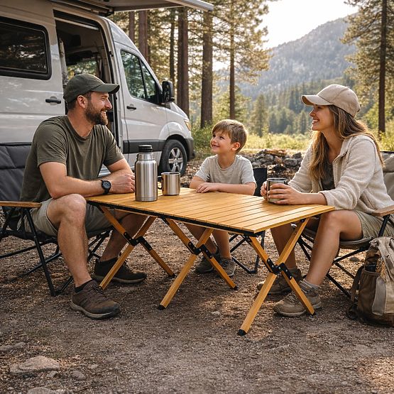 Table de camping pliable 120x60 cm avec sac MultiGarden