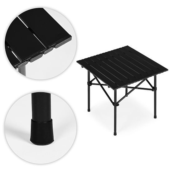 Table de camping pliable 53x55 cm avec sac noir MultiGarden