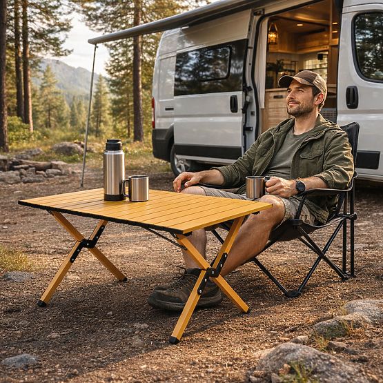 Table de camping pliable 90x60 cm avec sac MultiGarden