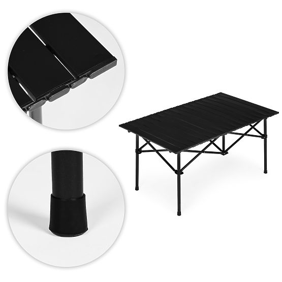 Table de camping pliable 95x55 cm avec sac noir MultiGarden