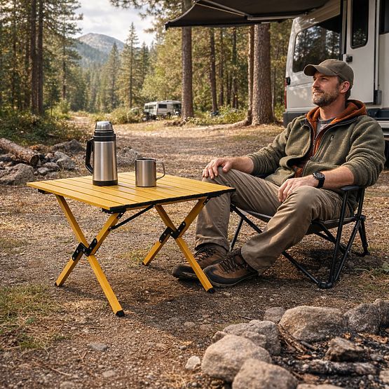 Table de camping pliant 60x60 cm avec sac MultiGarden