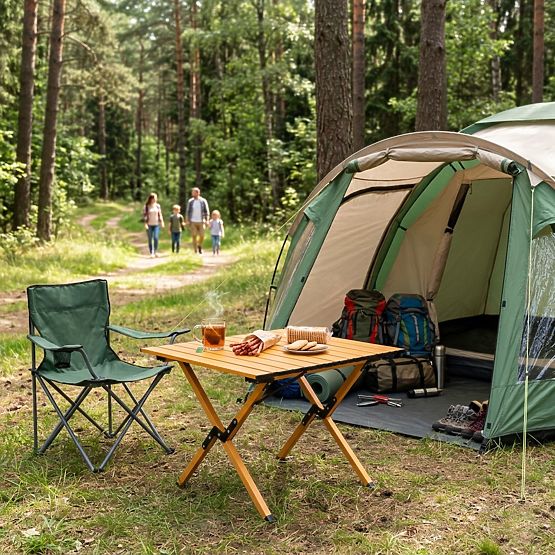 Table de camping pliant 60x60 cm avec sac MultiGarden