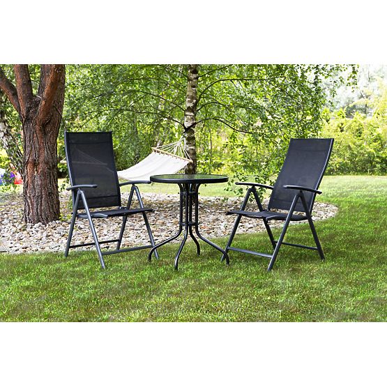 Table de jardin 60cm en verre trempé pour jardin, terrasse, balcon