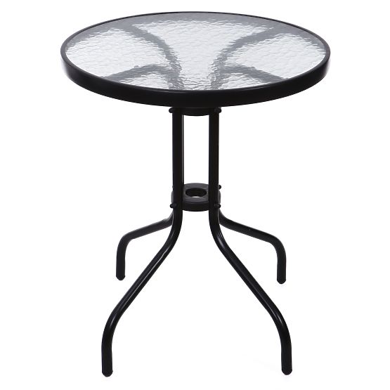 Table de jardin 60cm en verre trempé pour jardin, terrasse, balcon