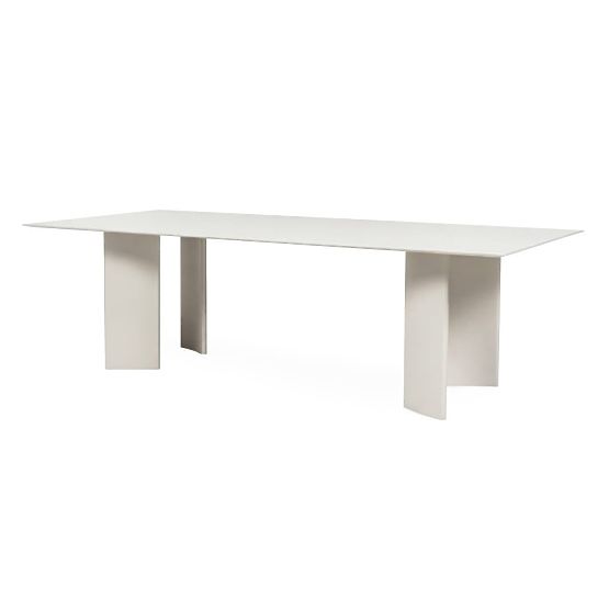 Table de jardin Amarello 220 cm, aluminium, rectangulaire, beige clair