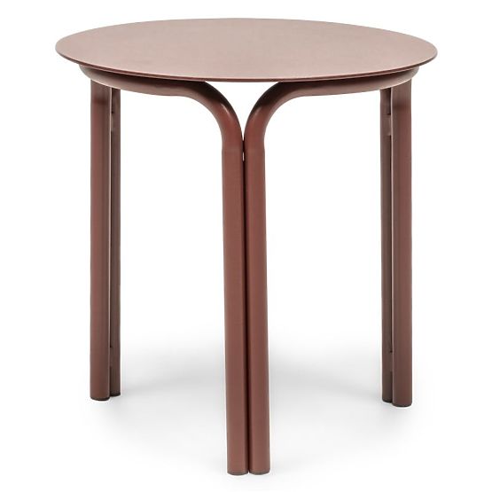 Table de jardin Amarello 45 cm, aluminium, ronde, brun bordeaux