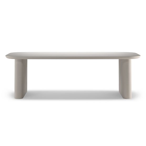 Table de jardin Astiara 240 cm, en ciment, beige clair, mat