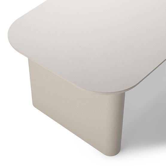 Table de jardin Astiara 240 cm, en ciment, beige clair, mat