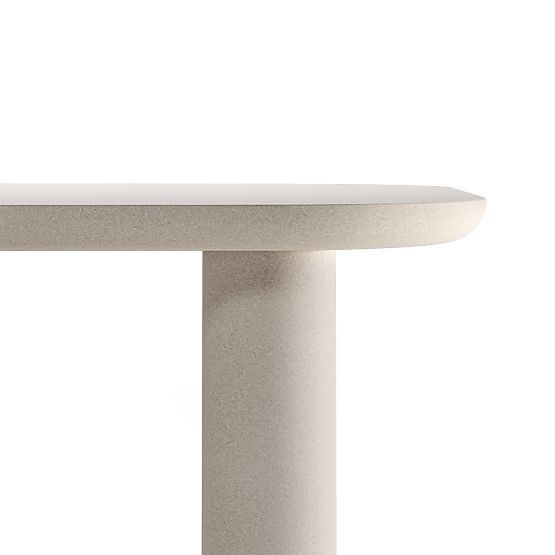 Table de jardin Astiara 240 cm, en ciment, beige clair, mat