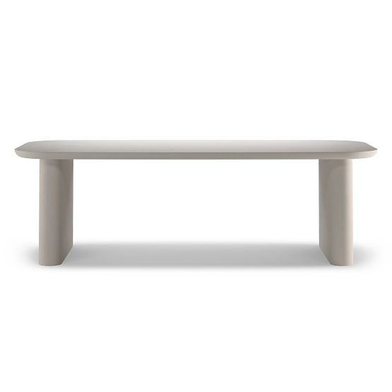 Table de jardin Astiara 240 cm, en ciment, beige clair, mat