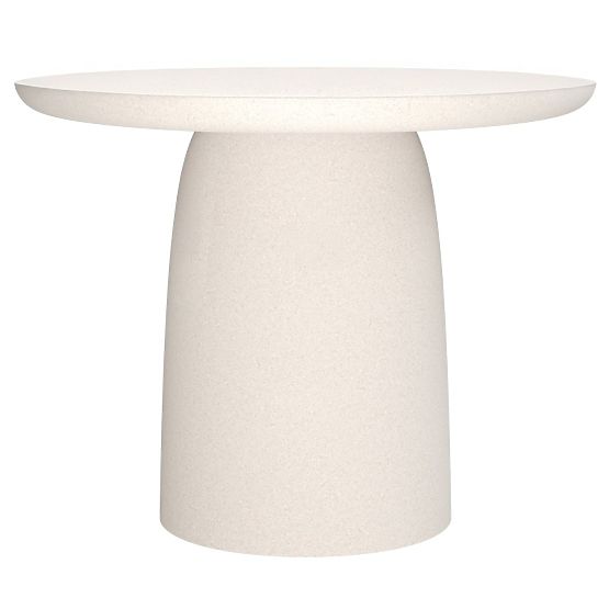 Table de jardin Biellora 200 cm, en ciment, ovale, beige clair, mat