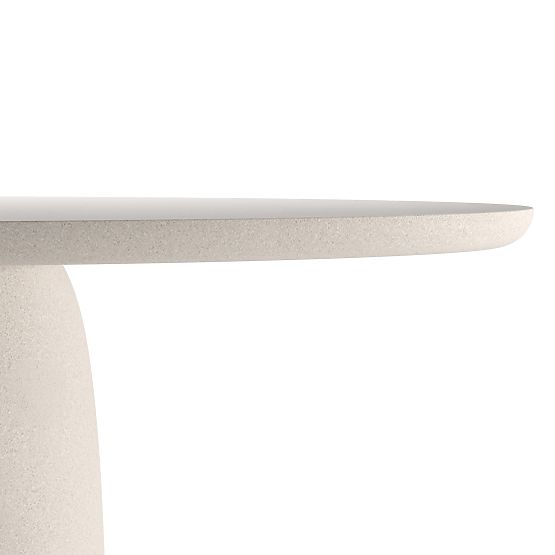 Table de jardin Biellora 200 cm, en ciment, ovale, beige clair, mat