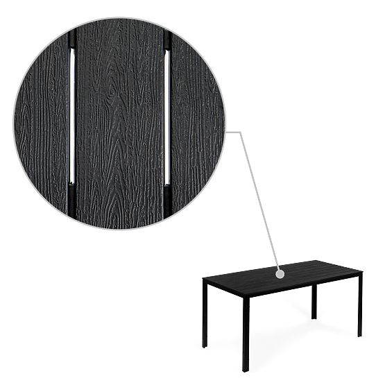 Table de jardin de restauration 156 x 78 cm Noir