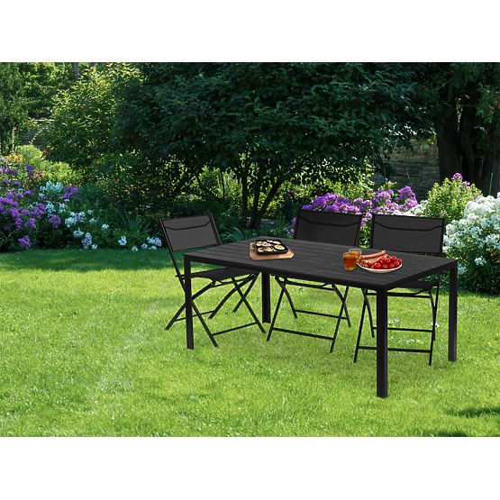 Table de jardin de restauration 156 x 78 cm Noir