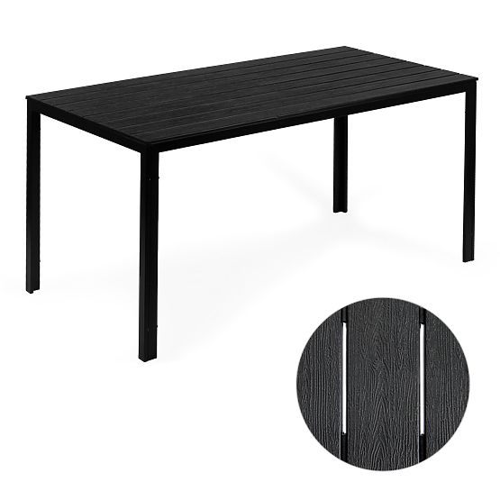 Table de jardin de restauration 156 x 78 cm Noir