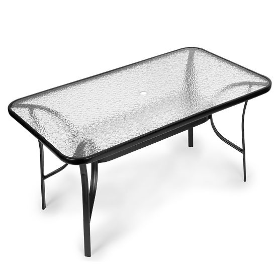 Table de jardin en verre Wave 140x80cm terrasse balcon